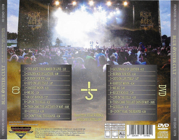 Blue Öyster Cult : Live At Rock Of Ages Festival 2016 (CD + DVD-V, NTSC + Dlx)