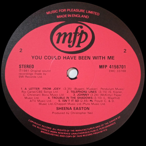 Sheena Easton : You Could Have Been With Me (LP, Album, RE)