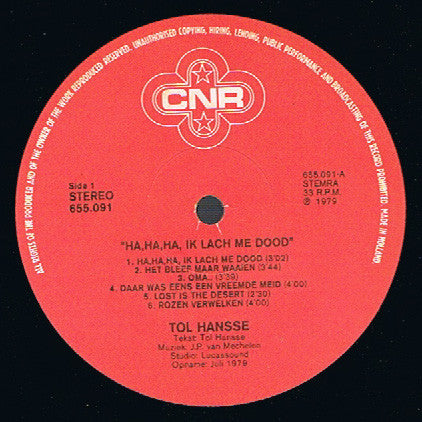 Tol Hansse : Ha, Ha, Ha, Ik Lach Me Dood (LP, Album)