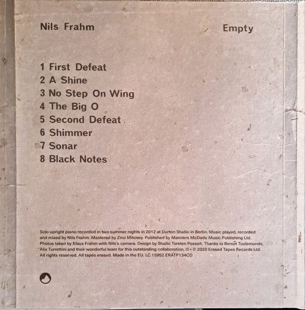 Nils Frahm : Empty (CD, Album)