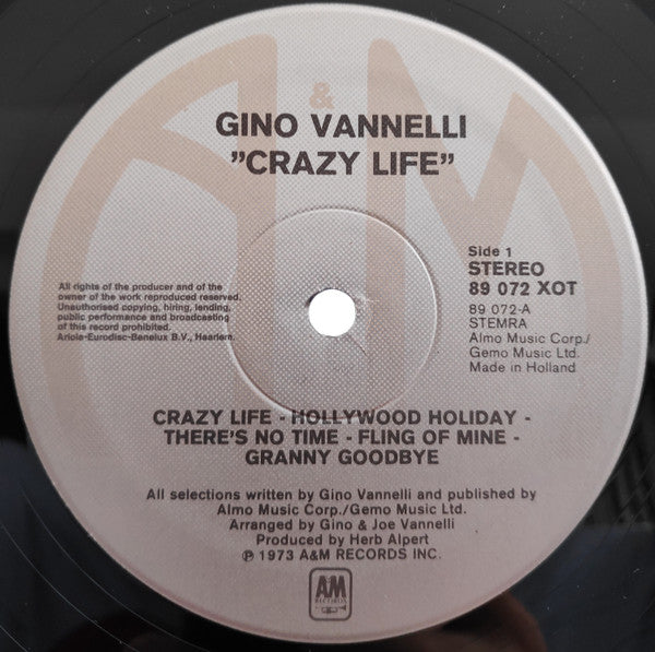 Gino Vannelli : Crazy Life (LP, Album, RE)