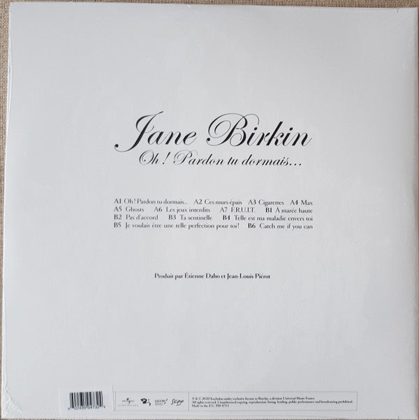 Jane Birkin : Oh ! Pardon Tu Dormais... (LP, Album, Cle)