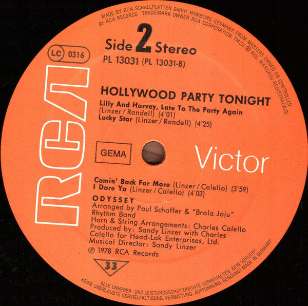 Odyssey (2) : Hollywood Party Tonight (LP, Album)