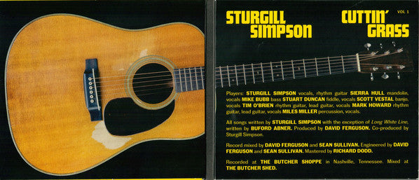 Sturgill Simpson : Cuttin' Grass - Vol​.​1 (The Butcher Shoppe Sessions) (CD, Album)