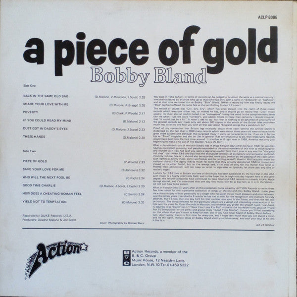 Bobby Bland : A Piece Of Gold (LP, Comp, Mono)