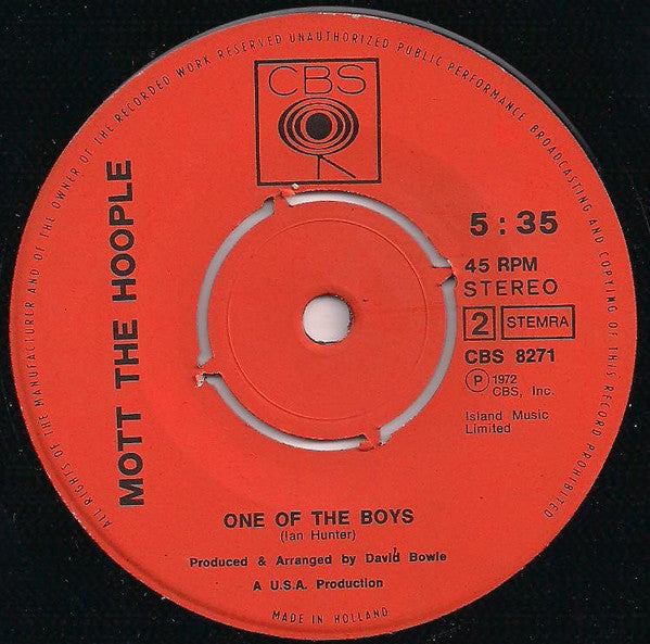 Mott The Hoople : All The Young Dudes (7", Single)