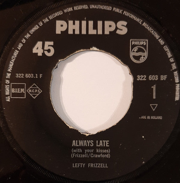 Lefty Frizzell : Always Late / I Love You A Thousand Ways (7", Single)