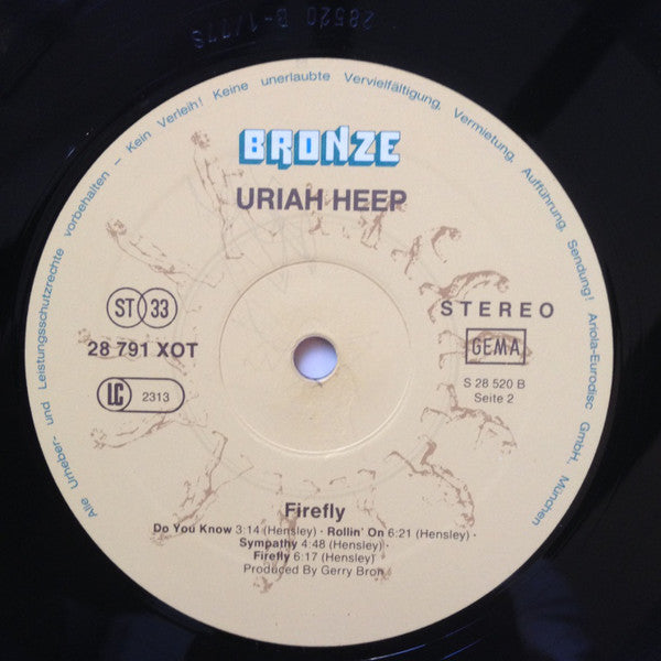 Uriah Heep : Firefly (LP, Album, Gat)