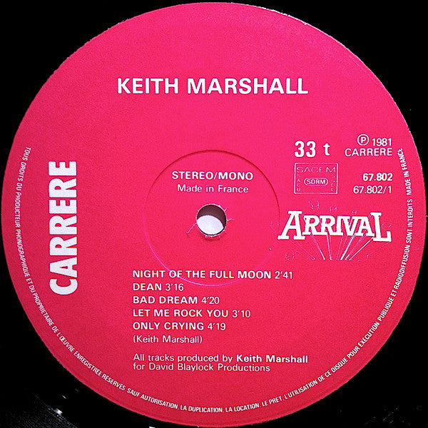 Keith Marshall : Keith Marshall (LP, Album)