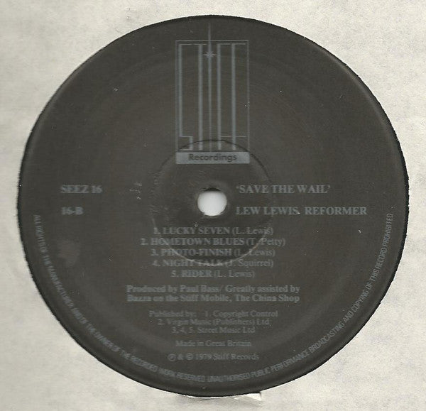 Lew Lewis Reformer : Save The Wail (LP, Album)