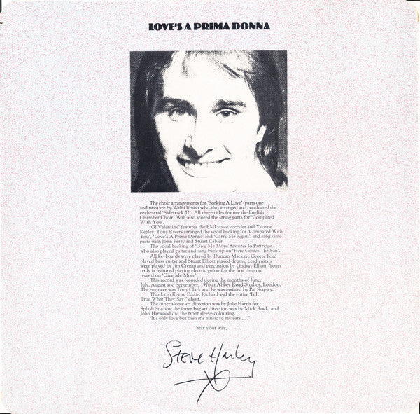 Steve Harley & Cockney Rebel : Love's A Prima Donna (LP, Album)