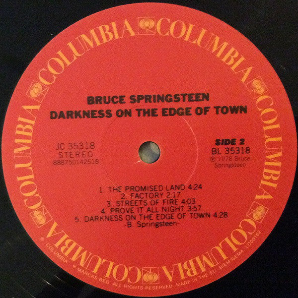 Bruce Springsteen : Darkness On The Edge Of Town (LP, Album, RE)