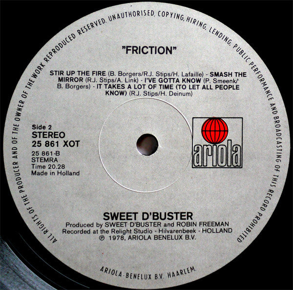 Sweet d'Buster : Friction (LP, Album)