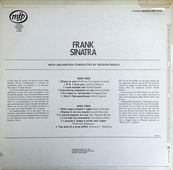 Frank Sinatra : Close To You (LP, Album, Mono, RE)