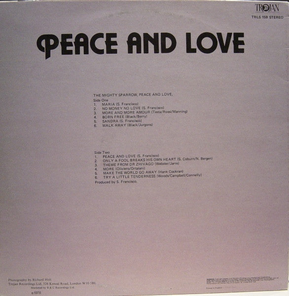 Mighty Sparrow : Peace And Love (LP, Album)