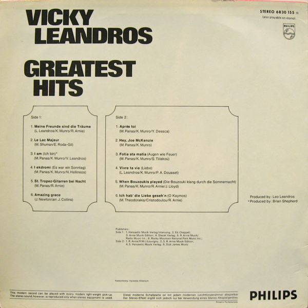 Vicky Leandros : Greatest Hits (LP, Comp)