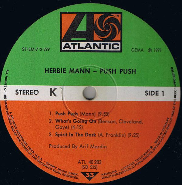 Herbie Mann : Push Push (LP, Album, RP, Gat)
