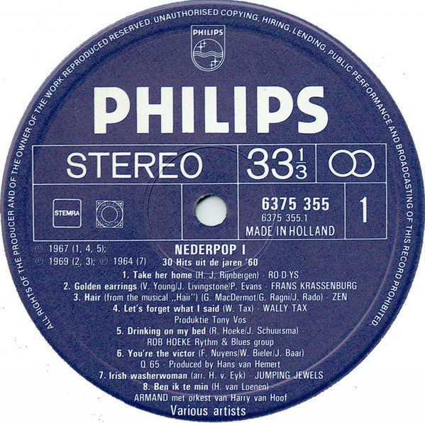 Various : Nederpop 1 - 30 Hits Uit De Jaren '60 (2xLP, Comp)