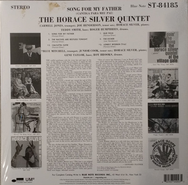 The Horace Silver Quintet : Song For My Father (Cantiga Para Meu Pai) (LP, Album, RE, 180)