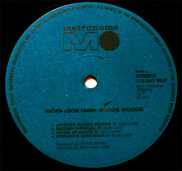 Björn J:son Lindh : Boogie Woogie (LP, Album)