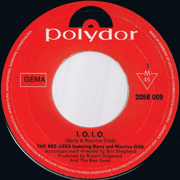 Bee Gees : I.O. I.O. (7", Single)
