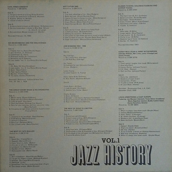 Various : Jazz History Vol. 1 (10xLP + Box, Comp)