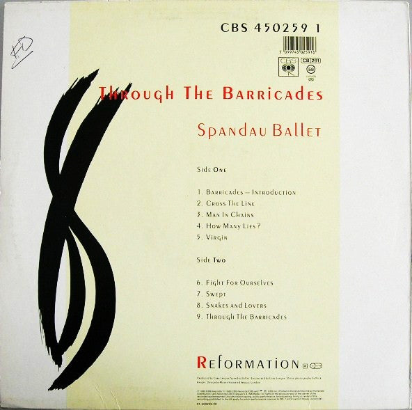 Spandau Ballet : Through The Barricades (LP, Album)