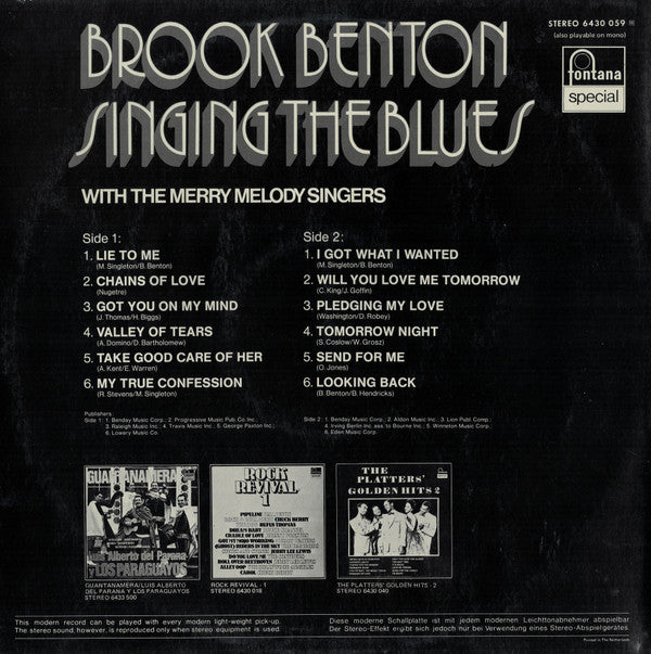 Brook Benton : Singing The Blues (LP, Album)