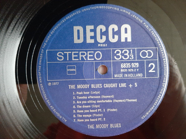 The Moody Blues : Caught Live +5 (2xLP, Album)