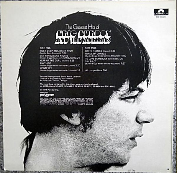 Eric Burdon & The Animals : The Greatest Hits Of Eric Burdon And The Animals (LP, Comp, RE)