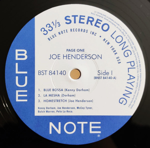 Joe Henderson : Page One (LP, Album, RE, 180)