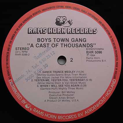 Boys Town Gang : A Cast Of Thousands (LP, Album)