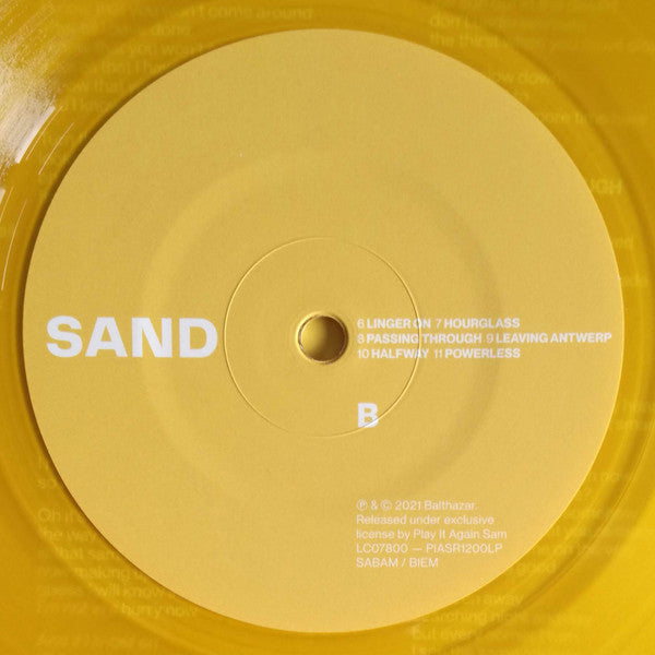Balthazar (6) : Sand (LP, Album, Ltd, Yel)