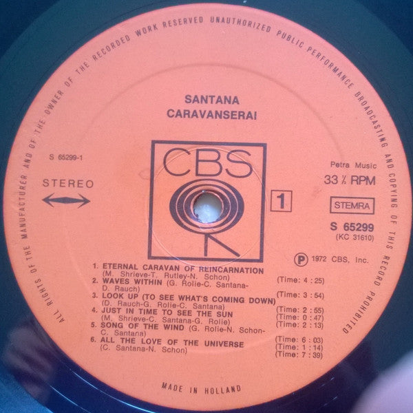 Santana : Caravanserai (LP, Album, Gat)