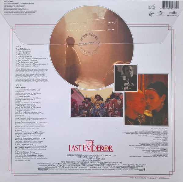 Ryuichi Sakamoto, David Byrne And Cong Su : The Last Emperor (LP, Album, RE, RM, 180)