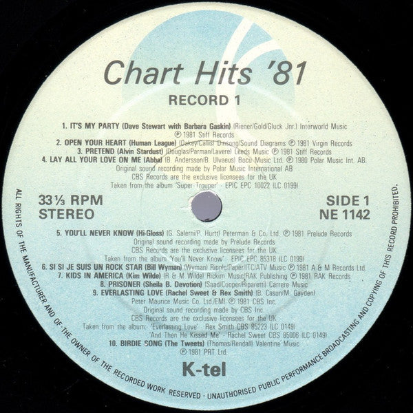 Various : Chart Hits 81 Volume 1 (LP, Comp)