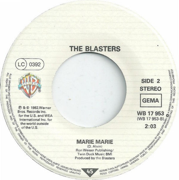 The Blasters : So Long Baby Goodbye / Marie, Marie (7", Single)