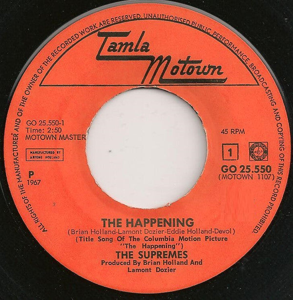 The Supremes : The Happening (7", Single)