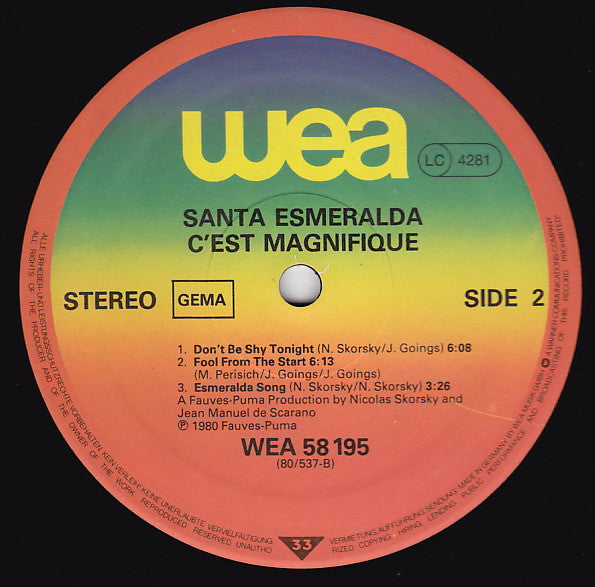 Santa Esmeralda : C'est Magnifique (LP, Album)