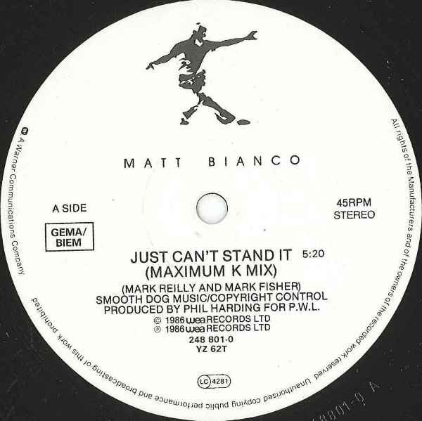 Matt Bianco : Just Can't Stand It (12")