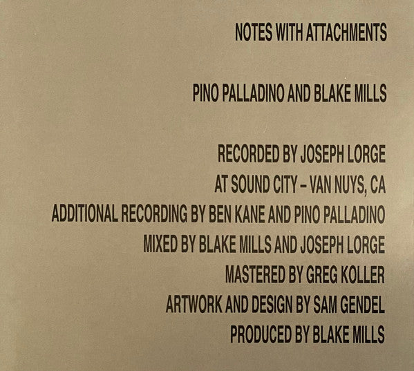 Pino Palladino And Blake Mills : Notes With Attachments (CD, Album)