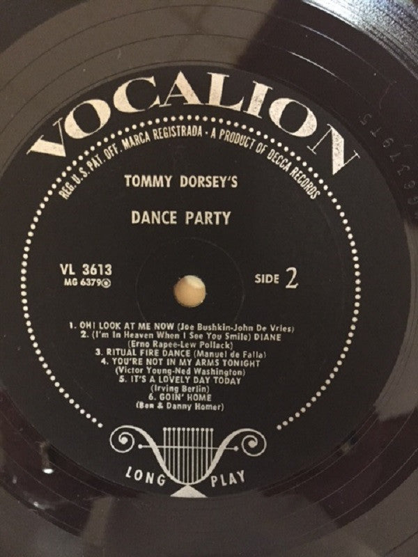 Tommy Dorsey : Tommy Dorsey's Dance Party (LP, Album, RE)