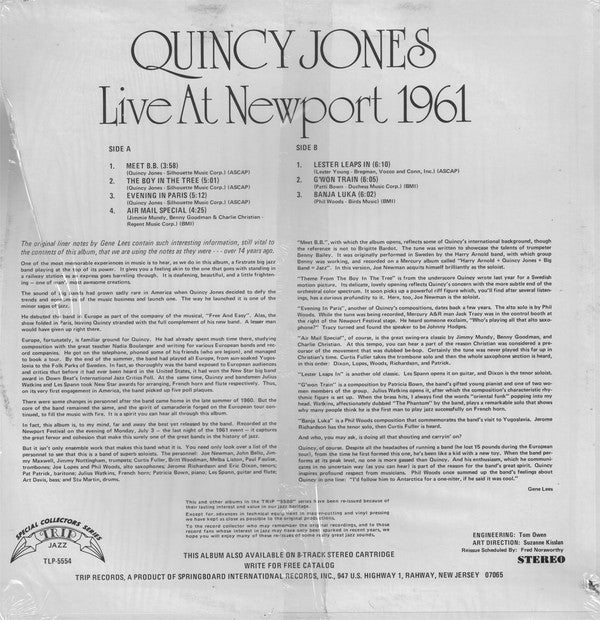 Quincy Jones : Live At Newport 1961 (LP, Album, RE)