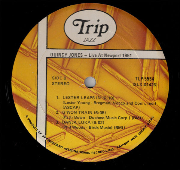 Quincy Jones : Live At Newport 1961 (LP, Album, RE)