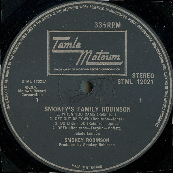 Smokey Robinson : Smokey's Family Robinson (LP, Album)