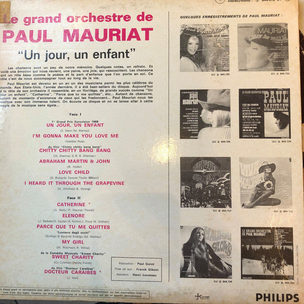Le Grand Orchestre De Paul Mauriat : Un Jour, Un Enfant (LP)