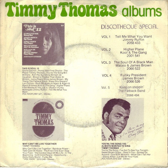 Timmy Thomas : You're The Song (7", Single)