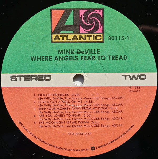 Mink DeVille : Where Angels Fear To Tread (LP, Album, SRC)