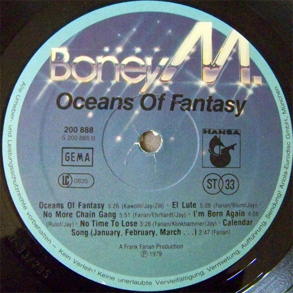 Boney M. : Oceans Of Fantasy (LP, Album, Fou)