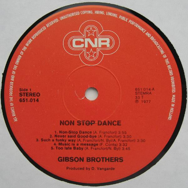 Gibson Brothers : Non-Stop Dance/Come To America (LP, Album)